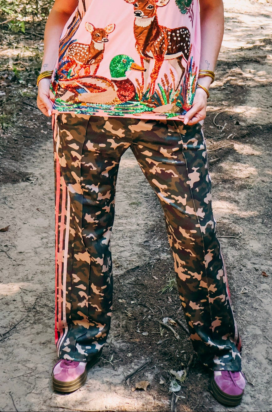Deer Camp Darling Track Pants