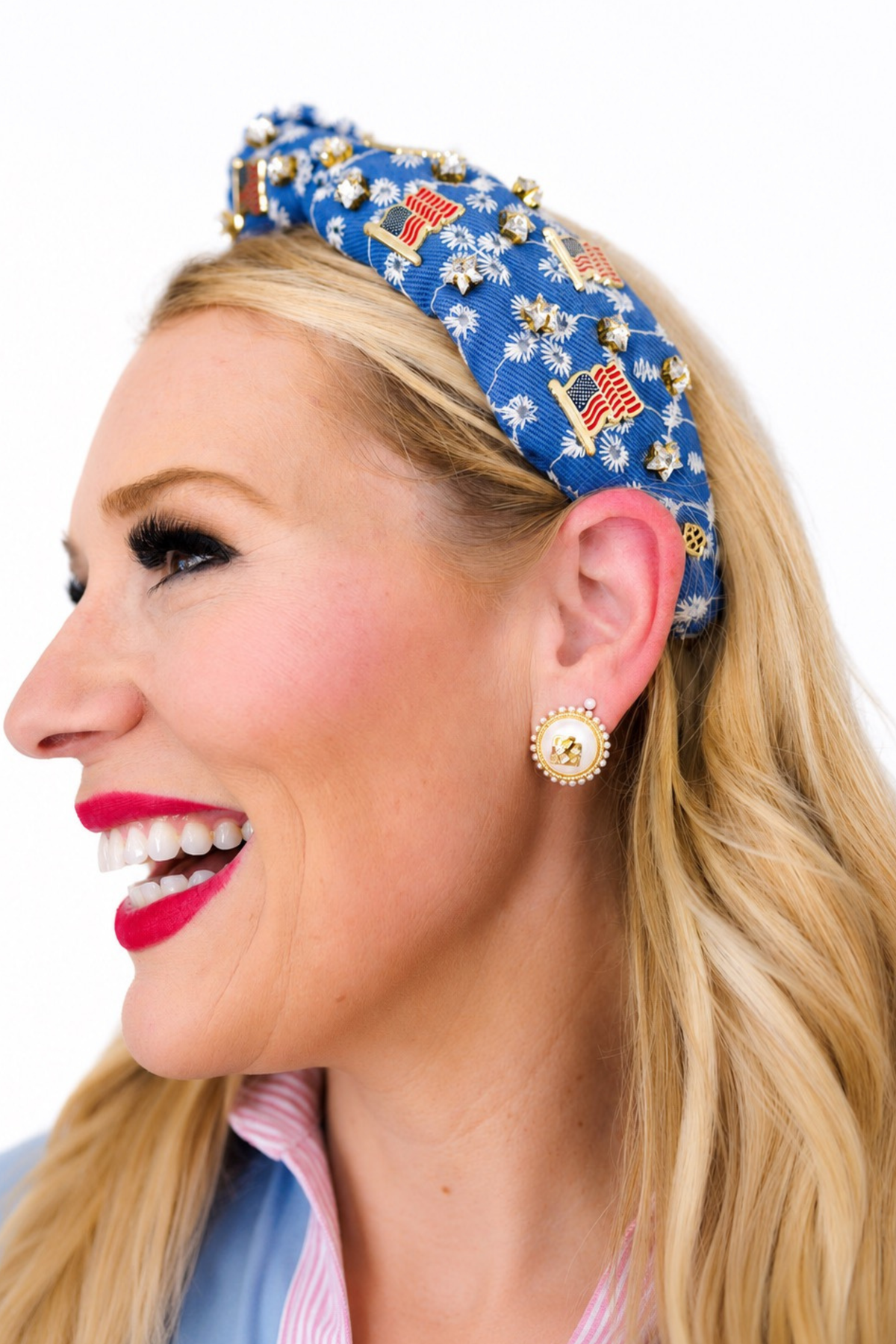BC Pearl Button Logo Studs