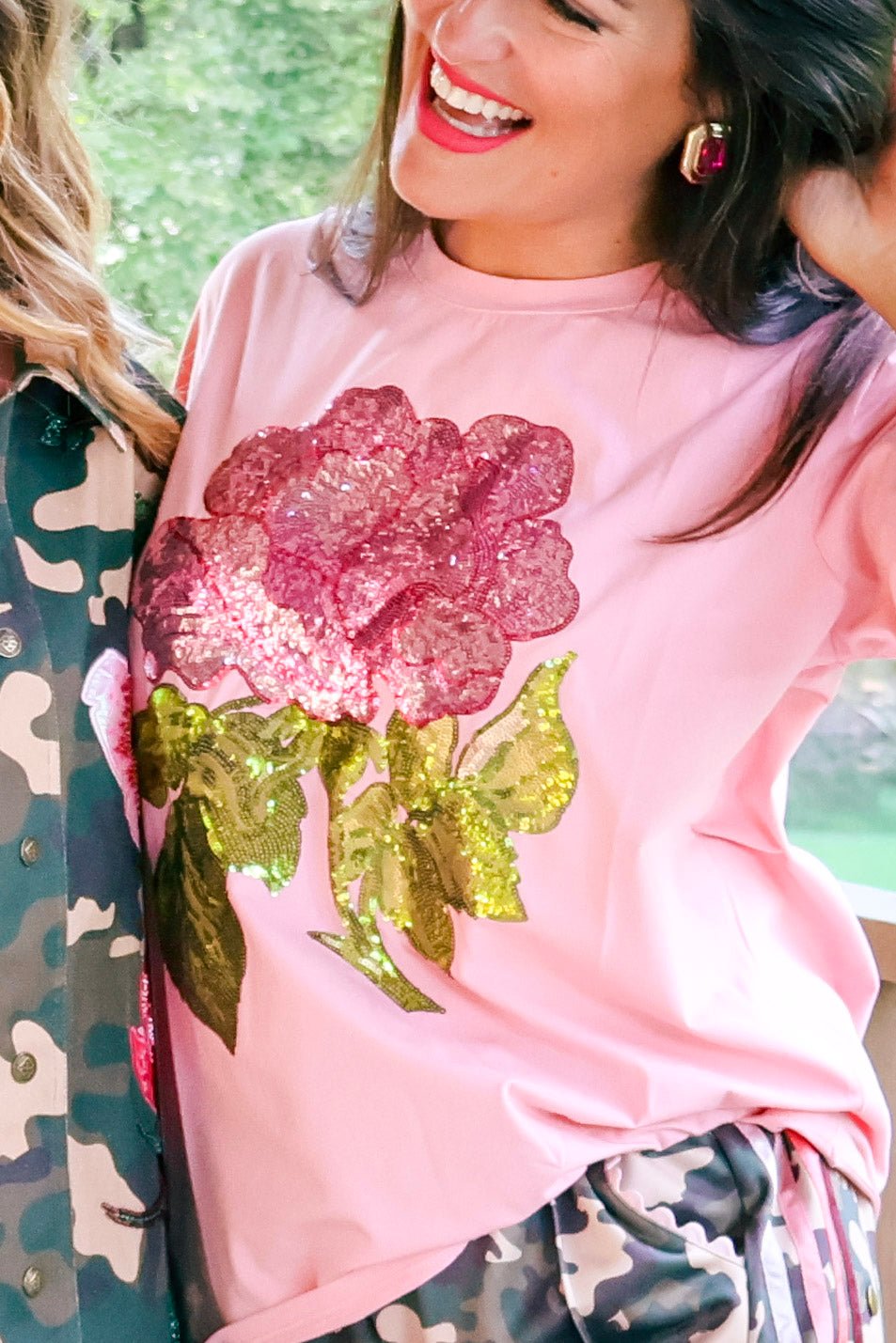 Pink Peony Sparkle Tee